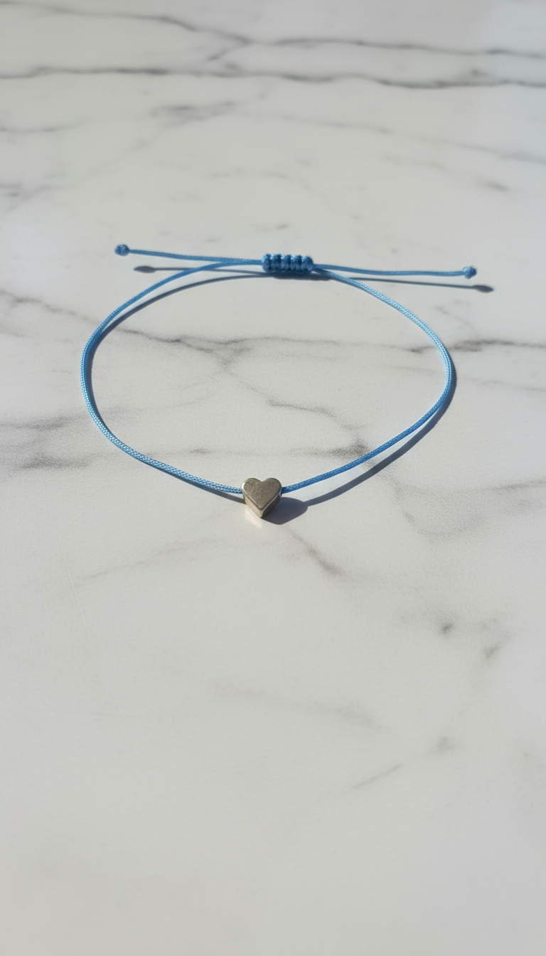 Herz Freundschaftsarmband "Heart Bond" Hellblau