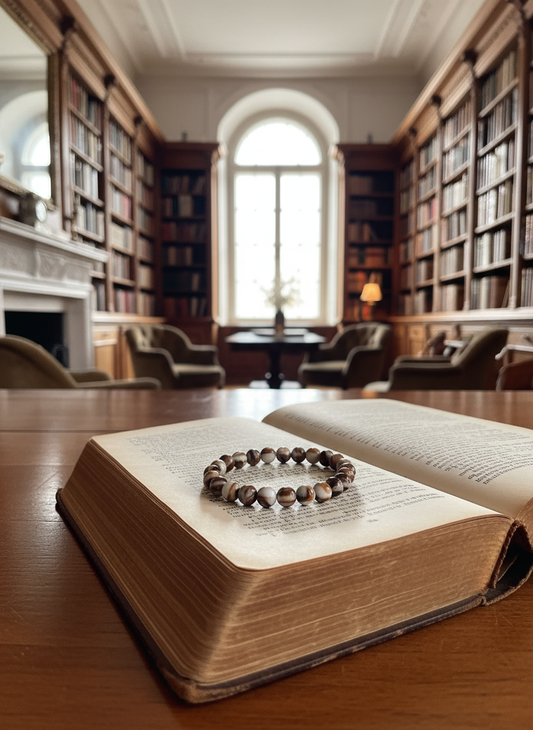 Marmorarmband braun/weiß