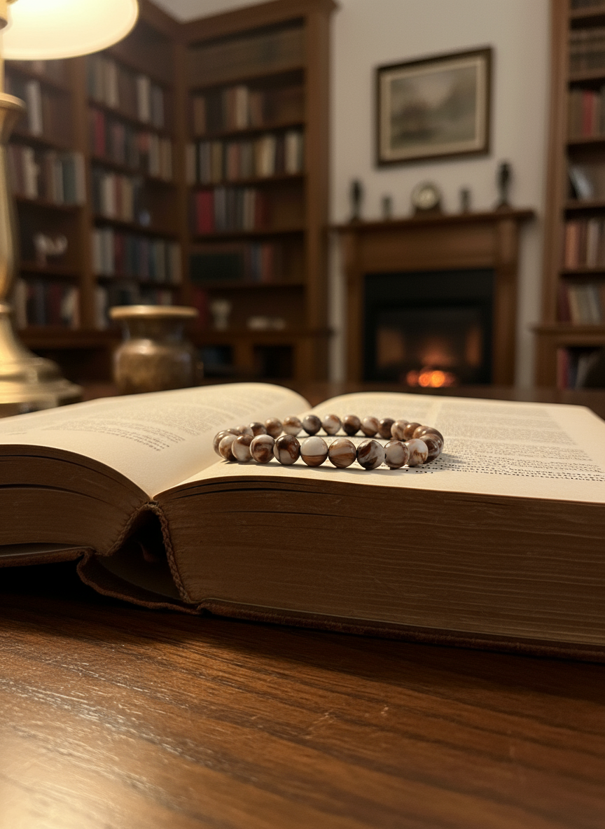 Marmorarmband braun/weiß