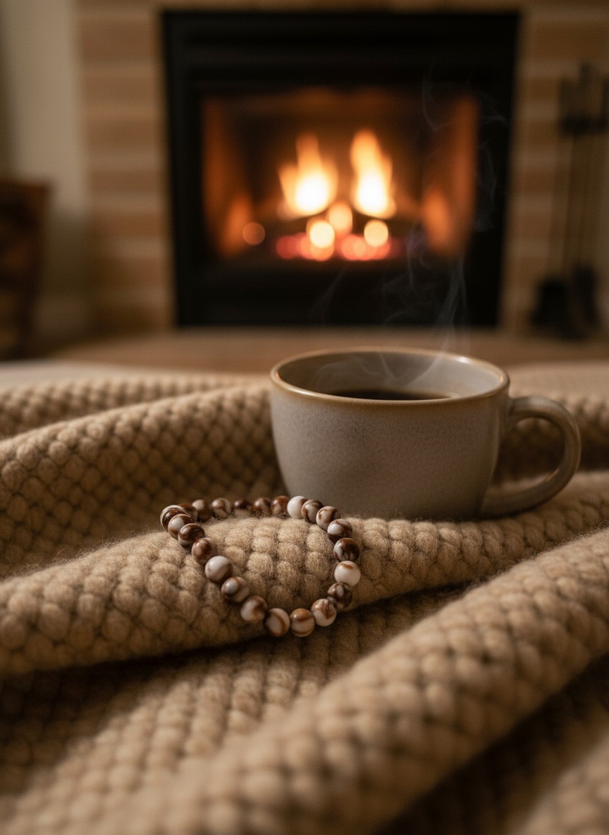 Marmorarmband braun/weiß