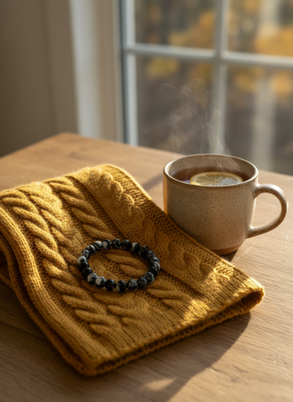 Marmorarmband schwarz/weiß