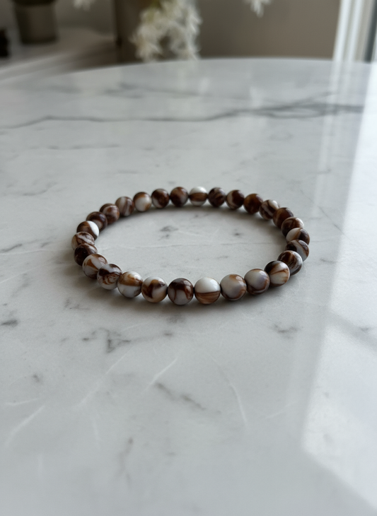 Marmorarmband braun/weiß