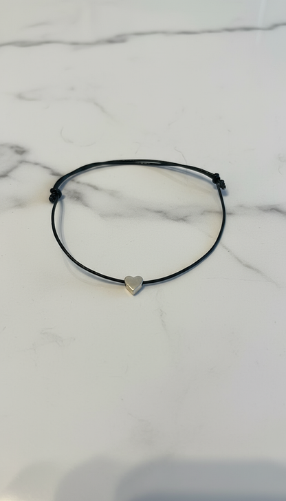 Herz Freundschaftsarmband "Heart Bond" Schwarz