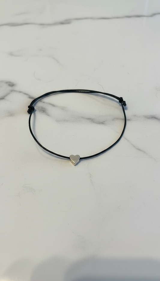 Herz Freundschaftsarmband "Heart Bond" Schwarz