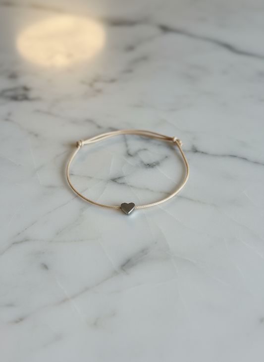 Herz Freundschaftsarmband "Heart Bond" Hellbraun