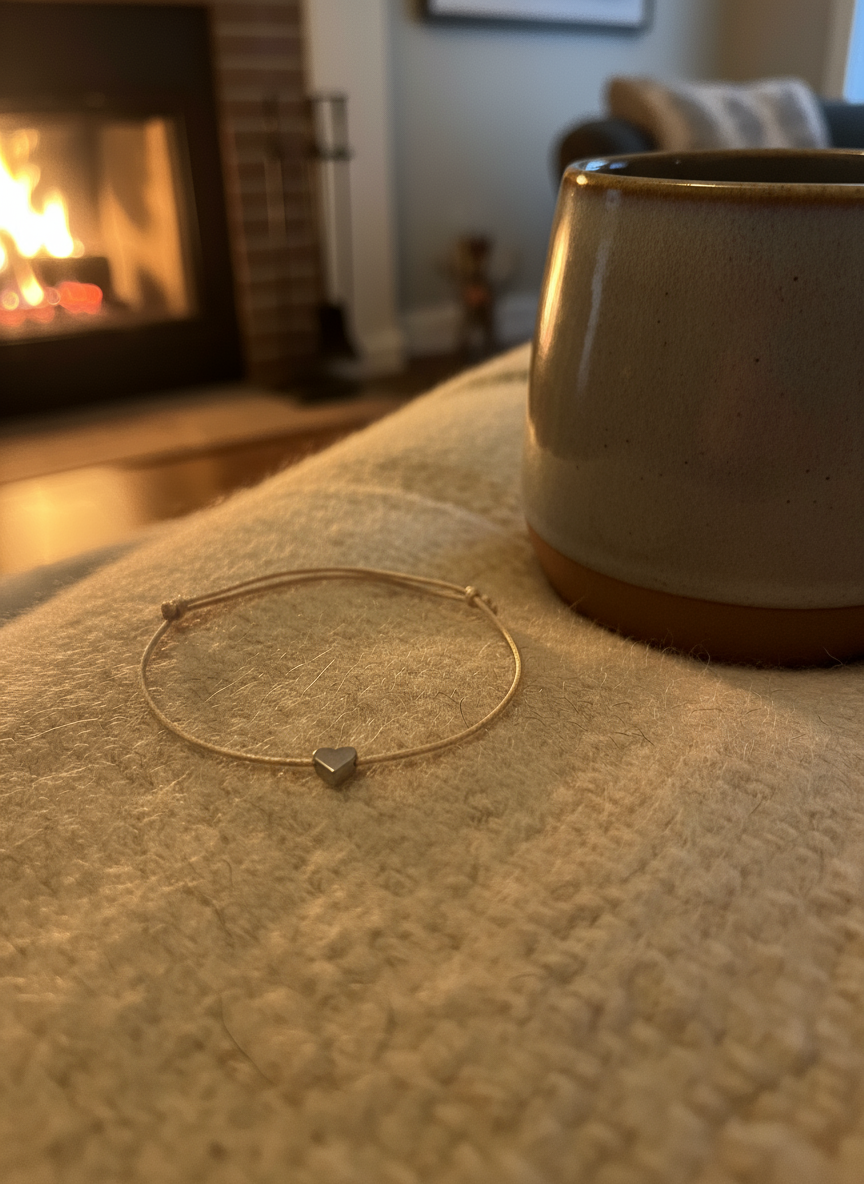 Herz Freundschaftsarmband "Heart Bond" Hellbraun