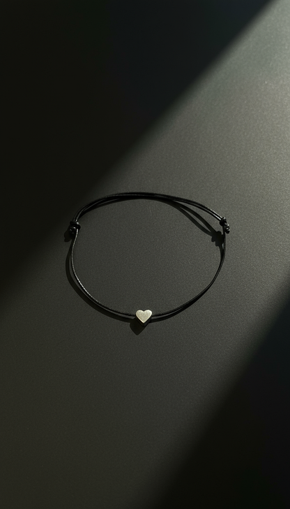 Herz Freundschaftsarmband "Heart Bond" Schwarz