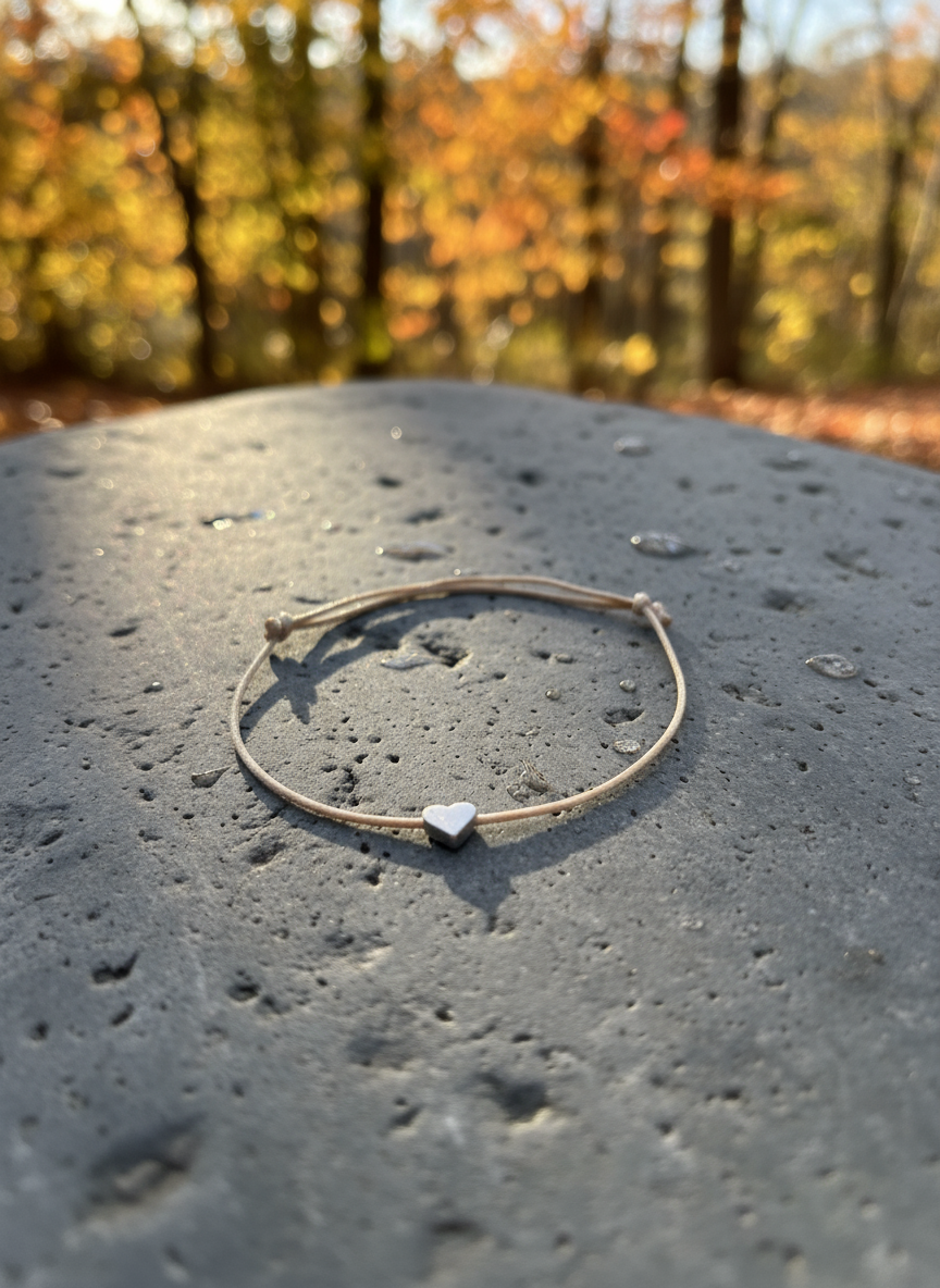 Herz Freundschaftsarmband "Heart Bond" Hellbraun